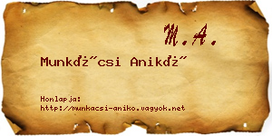 Munkácsi Anikó névjegykártya
